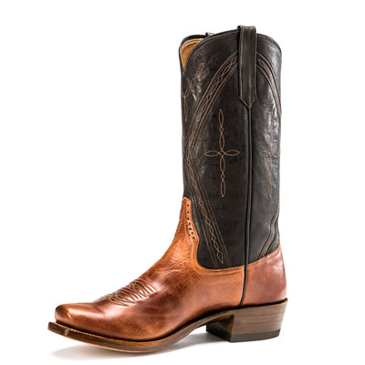 Rios of Mercedes R9024 Women's Redwood Mirage & Black Remuda Leather Cowboy Boots - Hybrid Sole