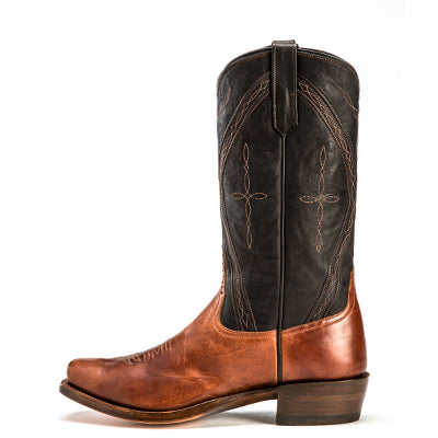 Rios of Mercedes R9024 Women's Redwood Mirage & Black Remuda Leather Cowboy Boots - Hybrid Sole