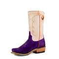 Horse Power HP9517 Men's Purple Suede Cowboy Boots - Bleached Bone Top, TK Toe, Hybrid Sole