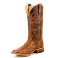 Anderson Bean S1099 Men's Rum Brown Mad Dog Full Quill Ostrich Cowboy Boots, Chocolate Volcano Toe