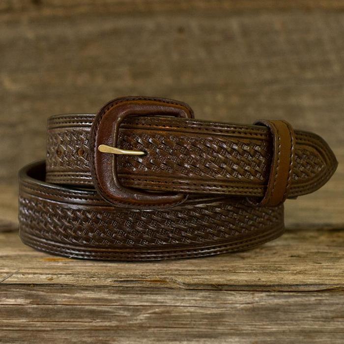 Vogt Men's Chocolate Basket Belt