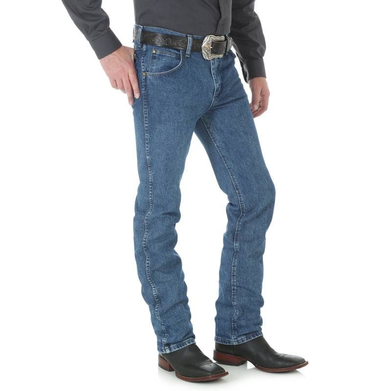 Wrangler 36MWZDS Men's Dark Stone Slim Fit Cowboy Cut Jeans  Mid Rise, Durable Denim