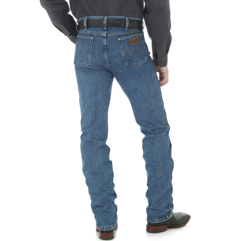 Wrangler 36MWZDS Men's Dark Stone Slim Fit Cowboy Cut Jeans  Mid Rise, Durable Denim