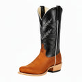 Horse Power HP9535 Men's Peanut Carpincho Cowboy Boots - Black Texas Cowhide Top, Narrow Square Toe
