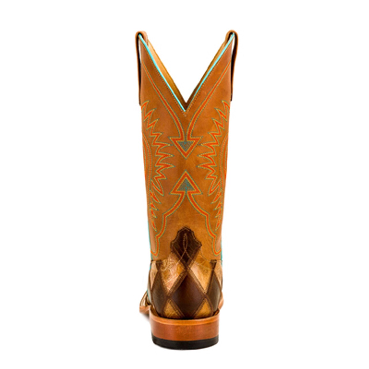 Horse Power HP1053 Men's Crazy Train Patchwork Cowboy Boots - Square Toe, Honey Shaft