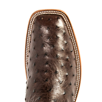 Rios of Mercedes R9014 Men's Nicotine Full Quill Ostrich & Tan Mad Cat Top Cowboy Boots
