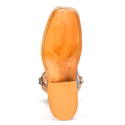 Rios of Mercedes R9014 Men's Nicotine Full Quill Ostrich & Tan Mad Cat Top Cowboy Boots