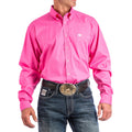 Cinch MTW1103320 Men's Long Sleeve Western Shirt  Pink Solid, Button-Down, Classic Fit, 100% Cotton