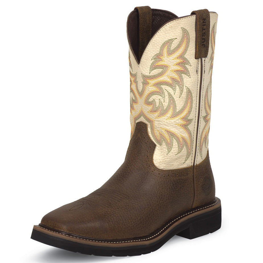 JUSTIN MEN'S DRILLER WESTERN WORK BOOTS - SOFT TOE