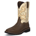 Justin SE4684 Men's Driller Copper Kettle Rowdy Western Work Boots  Titanium White Shaft, Steel Toe