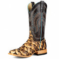 Top Hand HP8073 Men's Toast Big Bass Cowboy Boots  Chocolate Explosion Top, DB Toe, Hybrid Sole