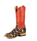 Top Hand HP8068 Men's Petrified Oak Big Bass Cowboy Boots  Red Rodeo Top, DB Toe, Hybrid Sole