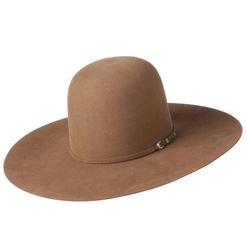 Rodeo King 60X Pecan Mens Cowboy Hat  Premium Felt, Open Crown, 4.5" Brim