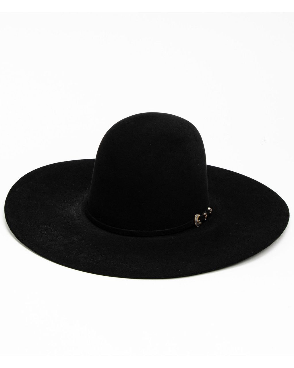 Rodeo King 100X Black Mens Cowboy Hat  Open Crown, 4.5" Brim & Leather Sweatband