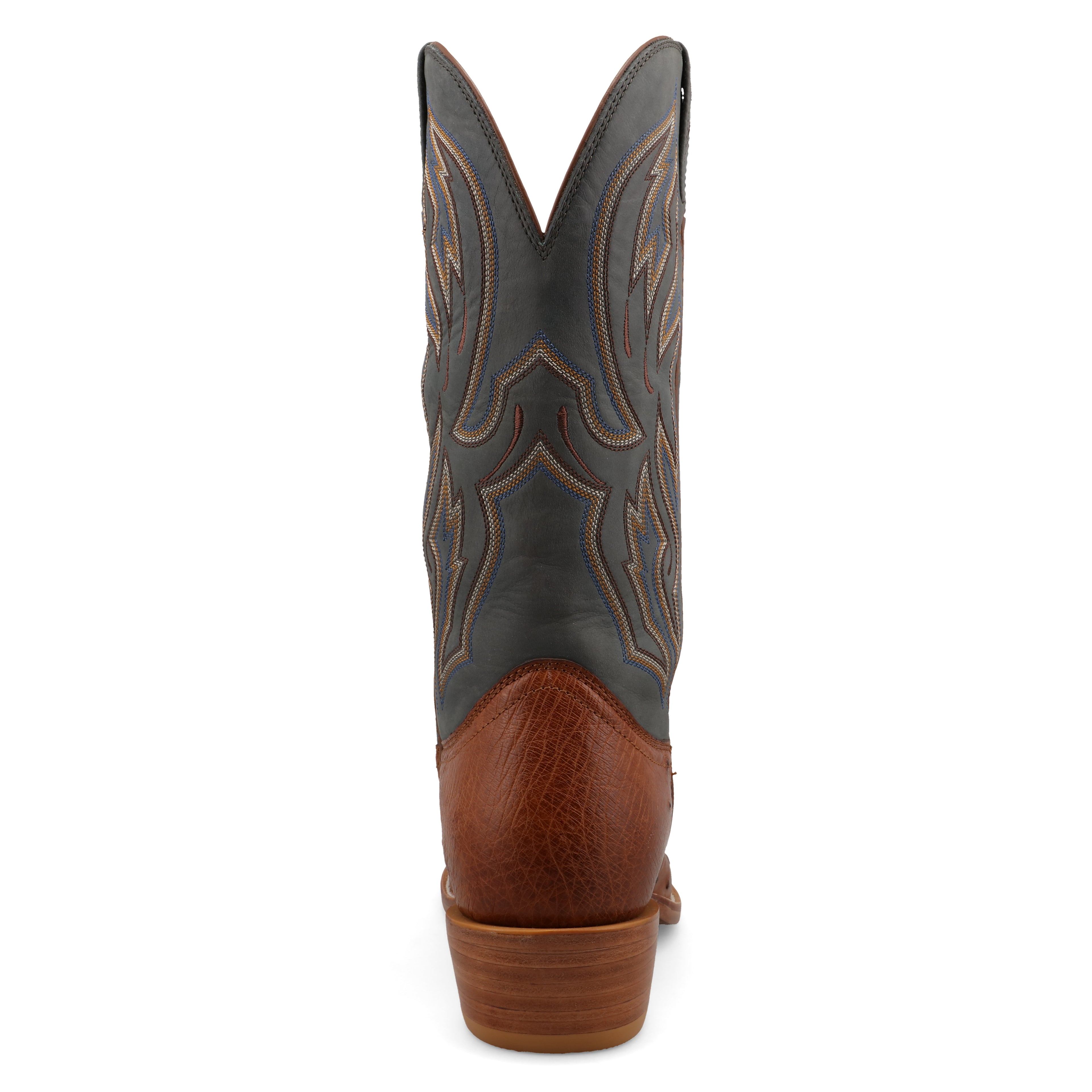 Twisted X MXPL002 Men's Western Reserve Boots  Chestnut Ostrich & Dark Grey, Full-Quill Ostrich