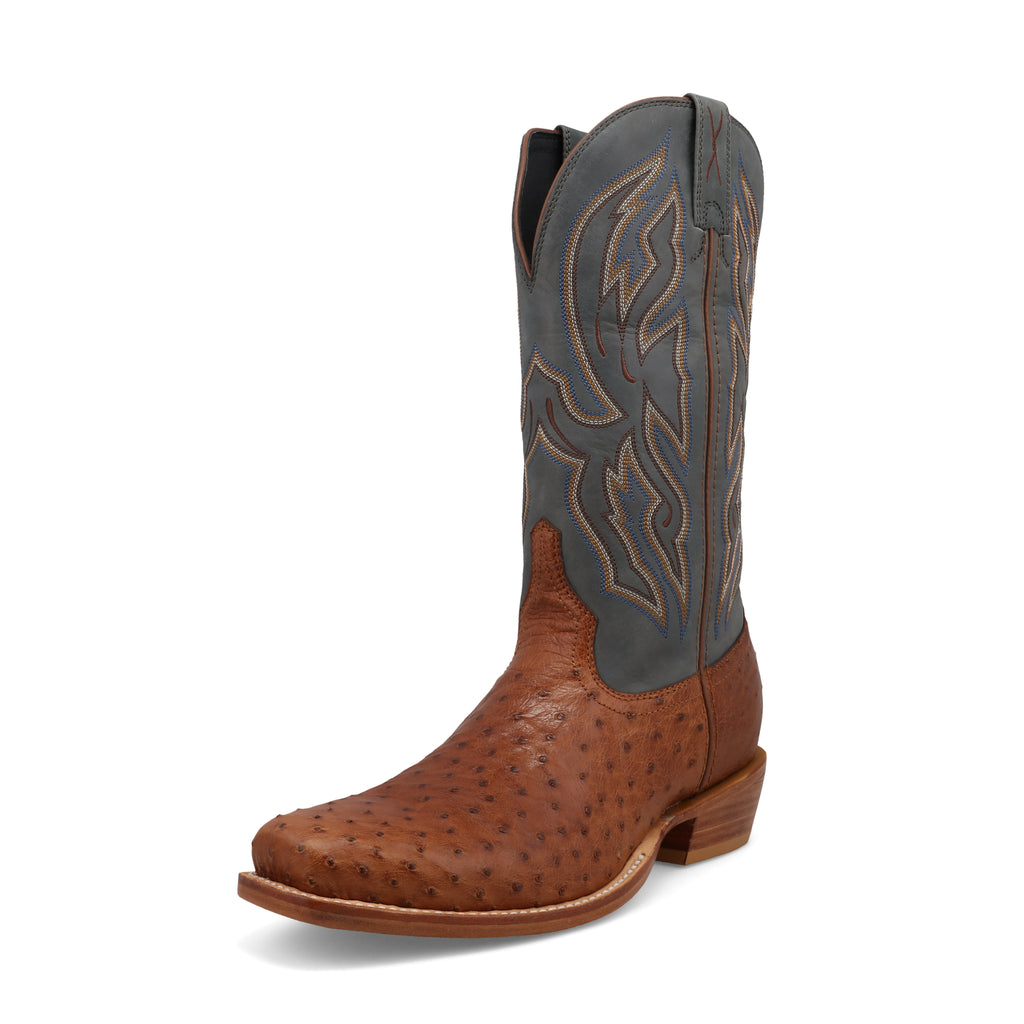 Twisted X MXPL002 Men's Western Reserve Boots  Chestnut Ostrich & Dark Grey, Full-Quill Ostrich