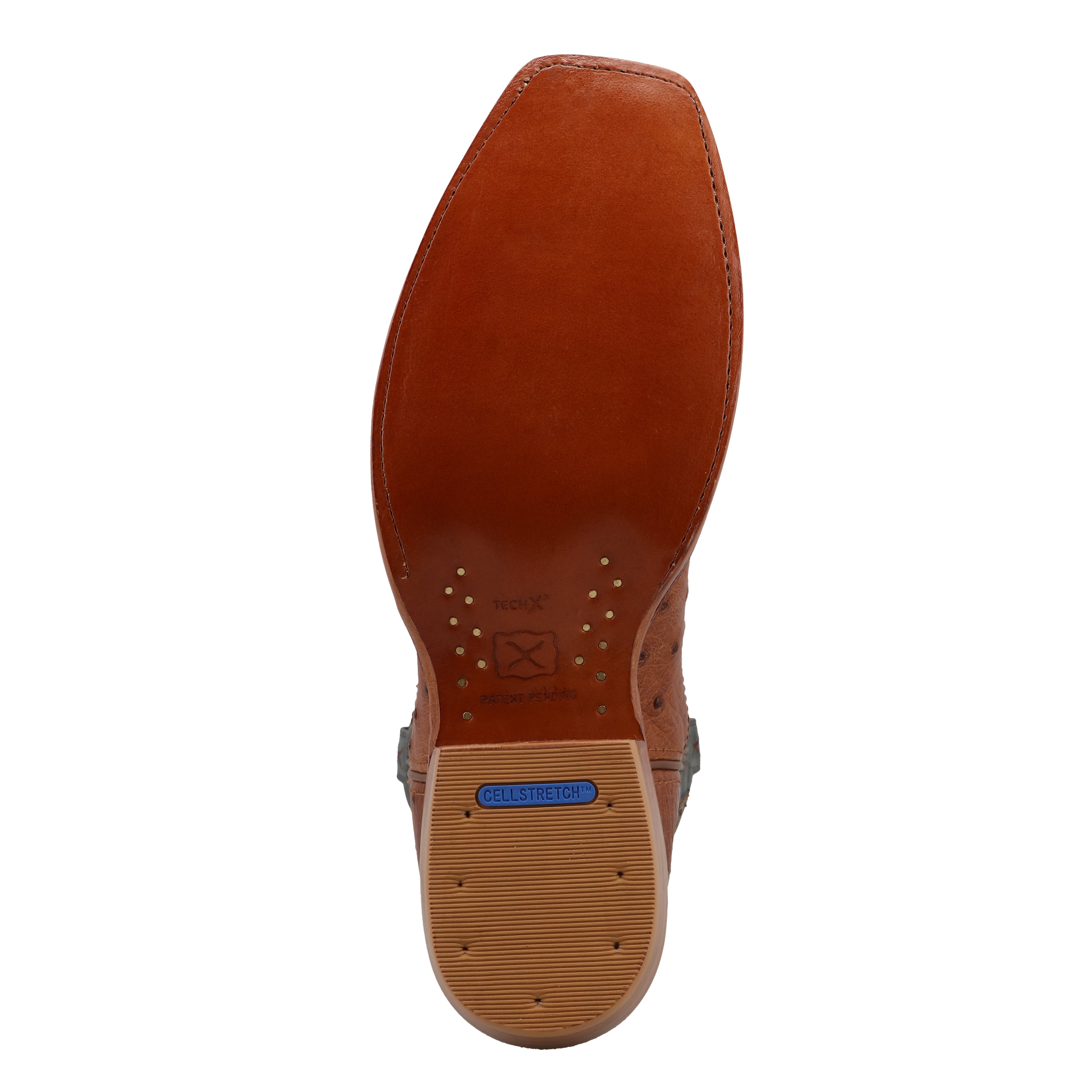 Twisted X MXPL002 Men's Western Reserve Boots  Chestnut Ostrich & Dark Grey, Full-Quill Ostrich