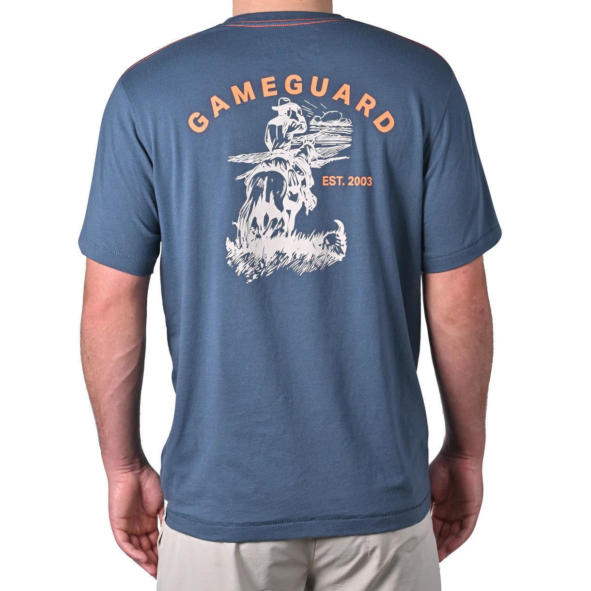 GameGuard 1011 Men's Deepwater Western Graphic Tee - Cotton Blend, Classic Fit, Rib Knit