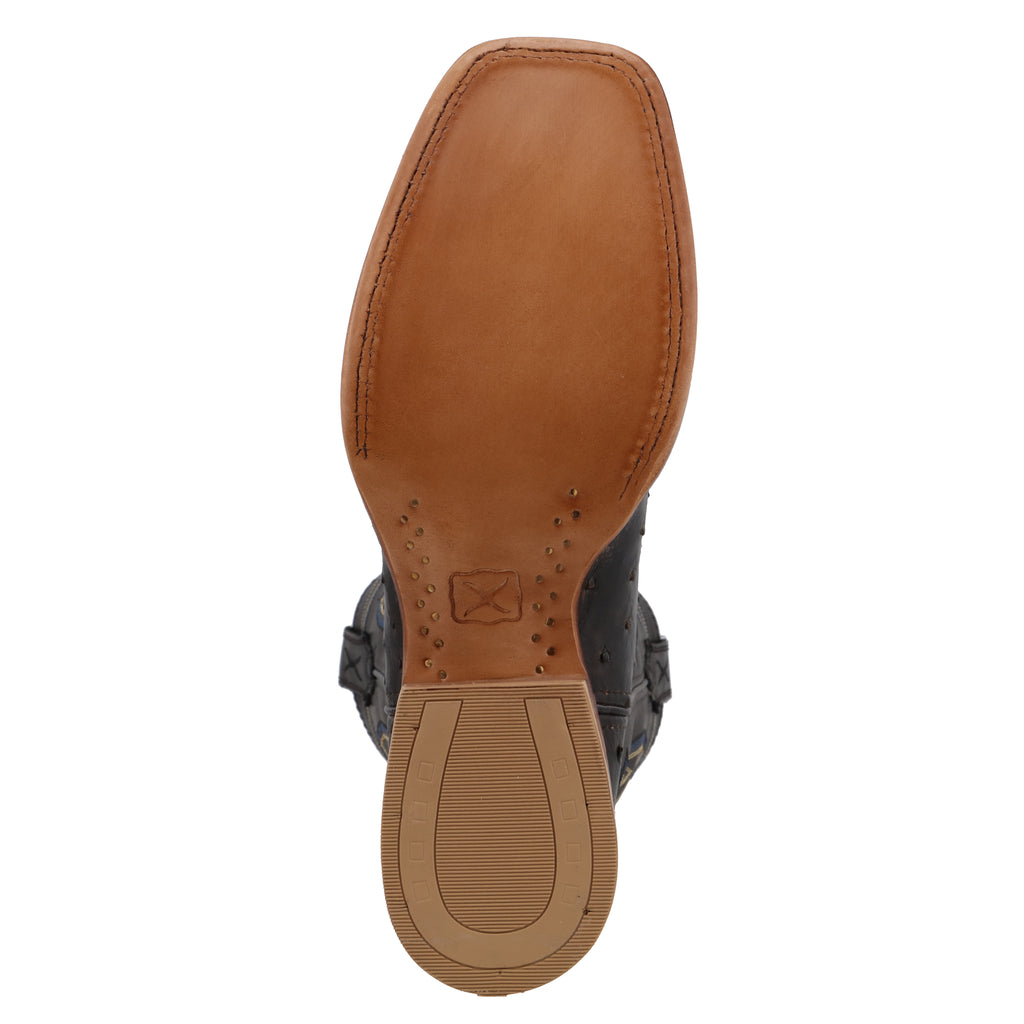 Twisted X MRSL045CO Men's Full Quill Ostrich Ruff Stock Cowboy Boots -WS Toe, Leather Sole, CellSole