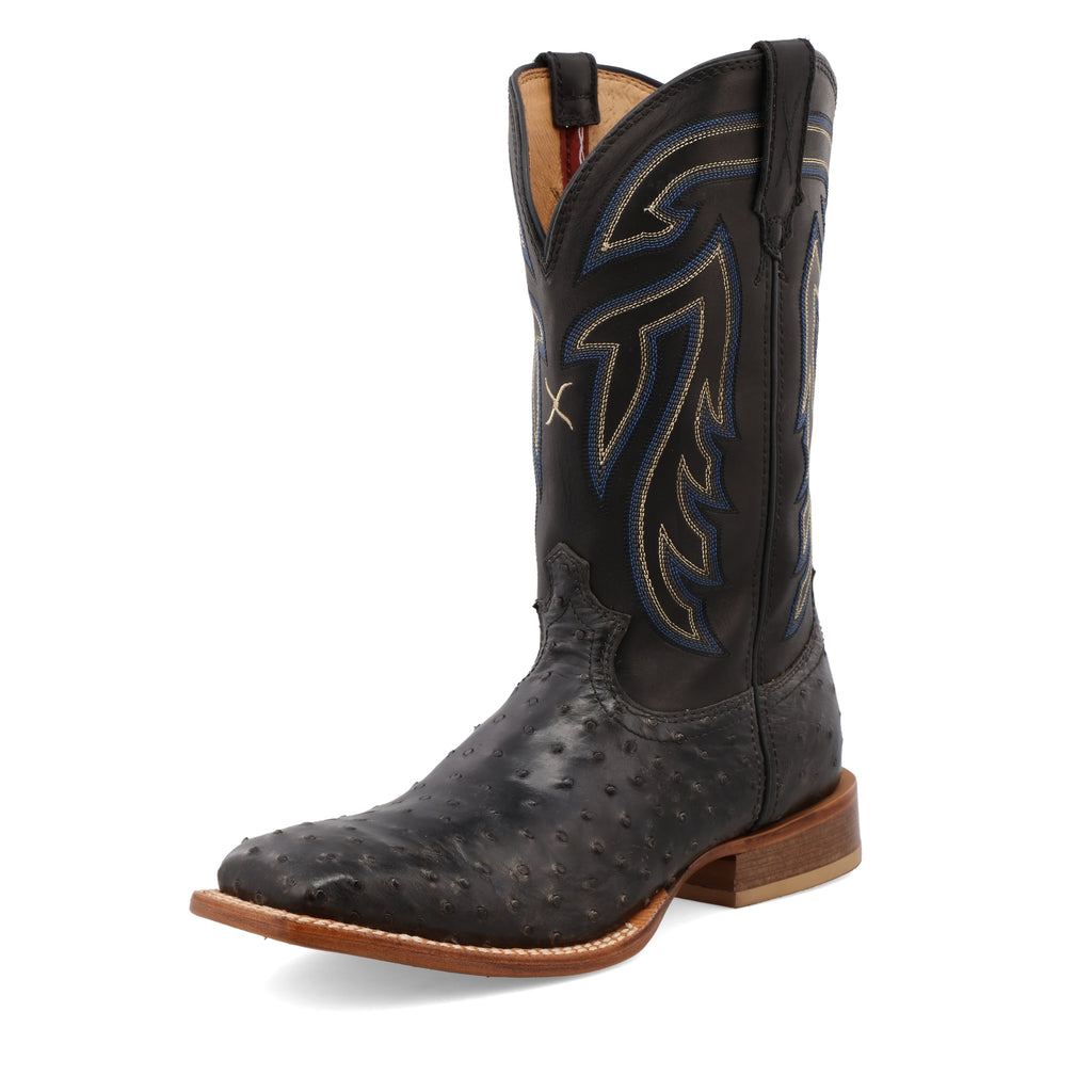 Twisted X MRSL045CO Men's Full Quill Ostrich Ruff Stock Cowboy Boots -WS Toe, Leather Sole, CellSole