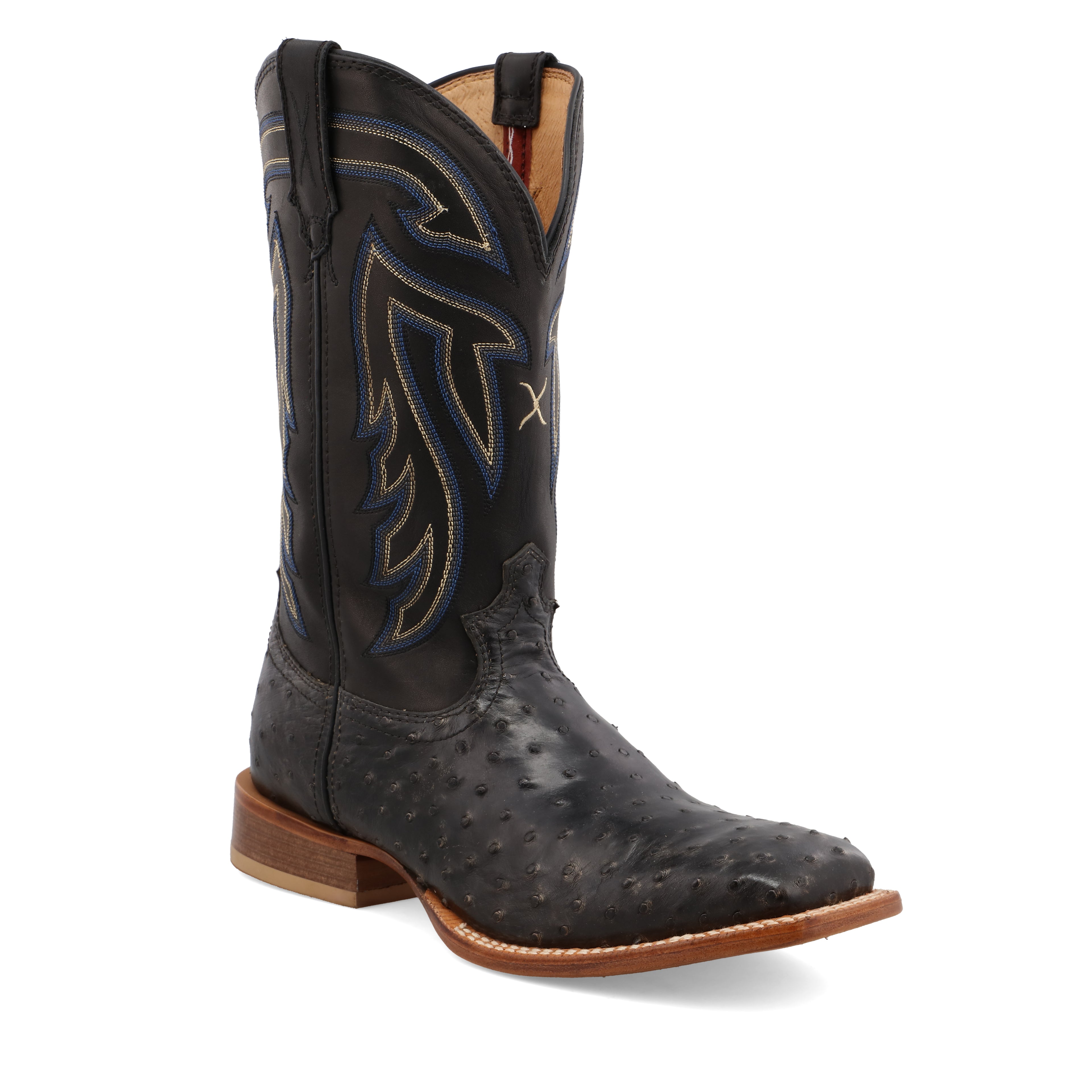 Twisted X MRSL045CO Men's Full Quill Ostrich Ruff Stock Cowboy Boots -WS Toe, Leather Sole, CellSole