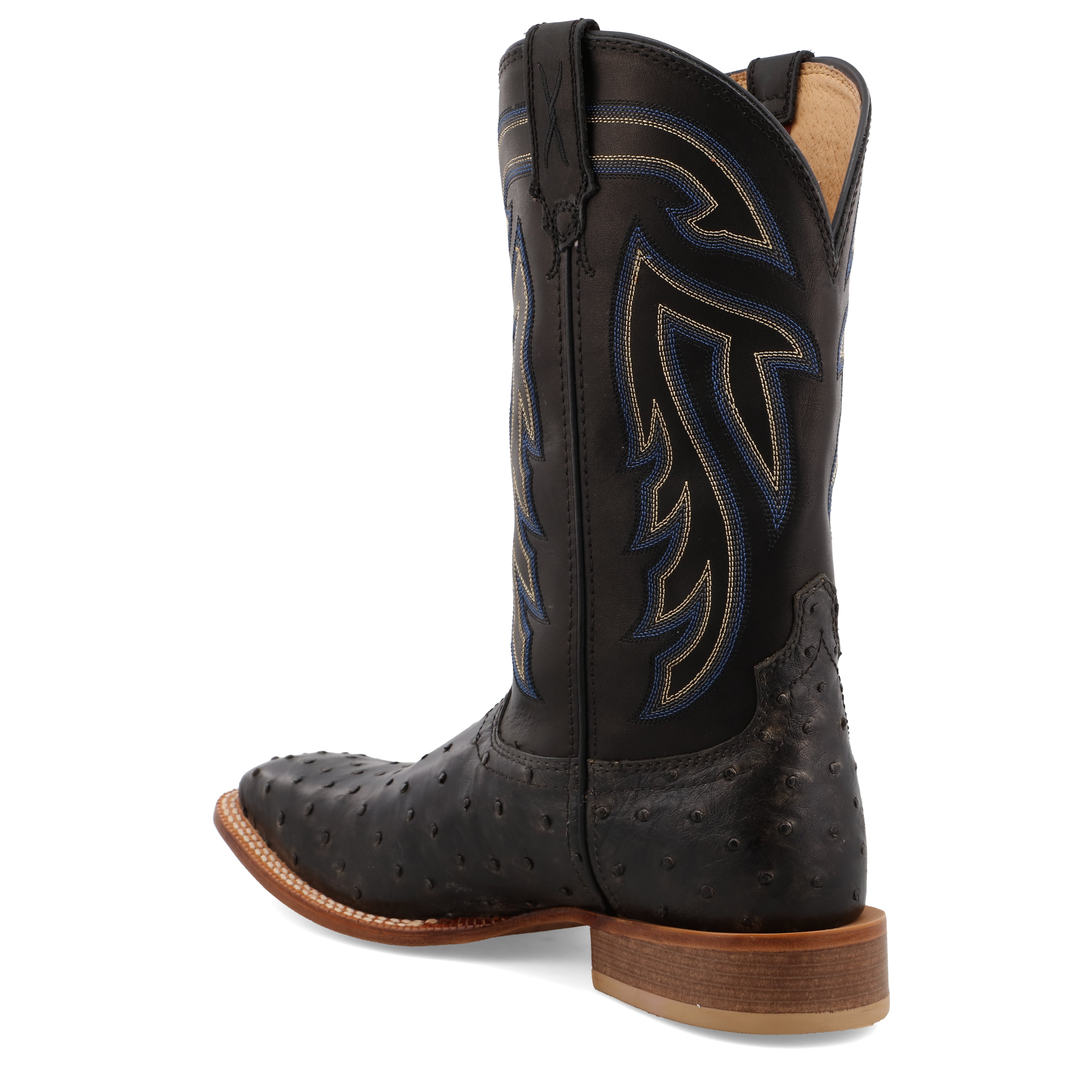 Twisted X MRSL045CO Men's Full Quill Ostrich Ruff Stock Cowboy Boots -WS Toe, Leather Sole, CellSole