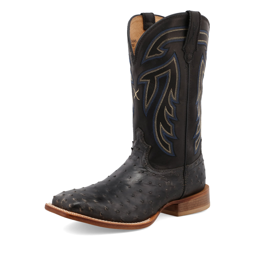 Twisted X MRSL045CO Men's Full Quill Ostrich Ruff Stock Cowboy Boots -WS Toe, Leather Sole, CellSole