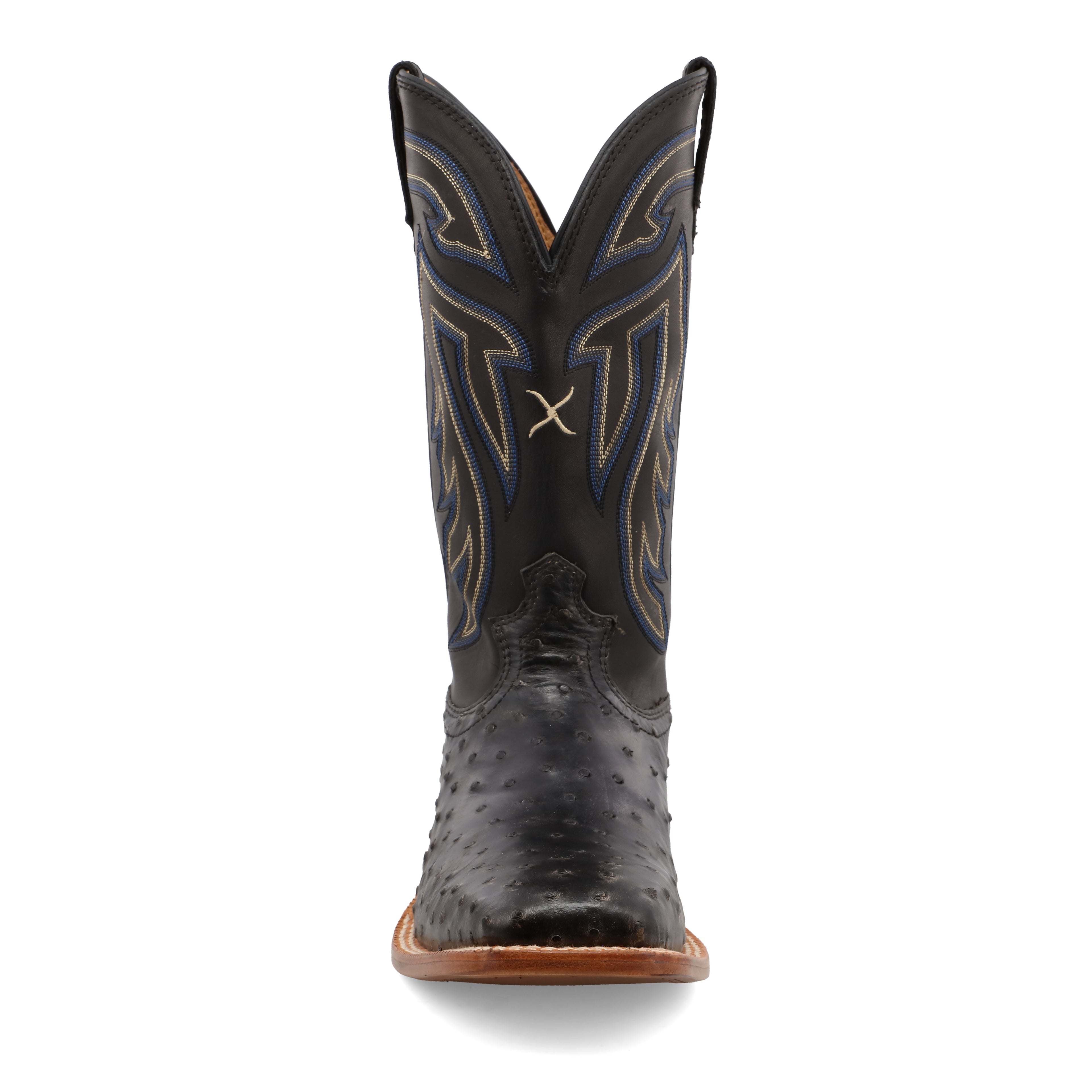 Twisted X MRSL045CO Men's Full Quill Ostrich Ruff Stock Cowboy Boots -WS Toe, Leather Sole, CellSole
