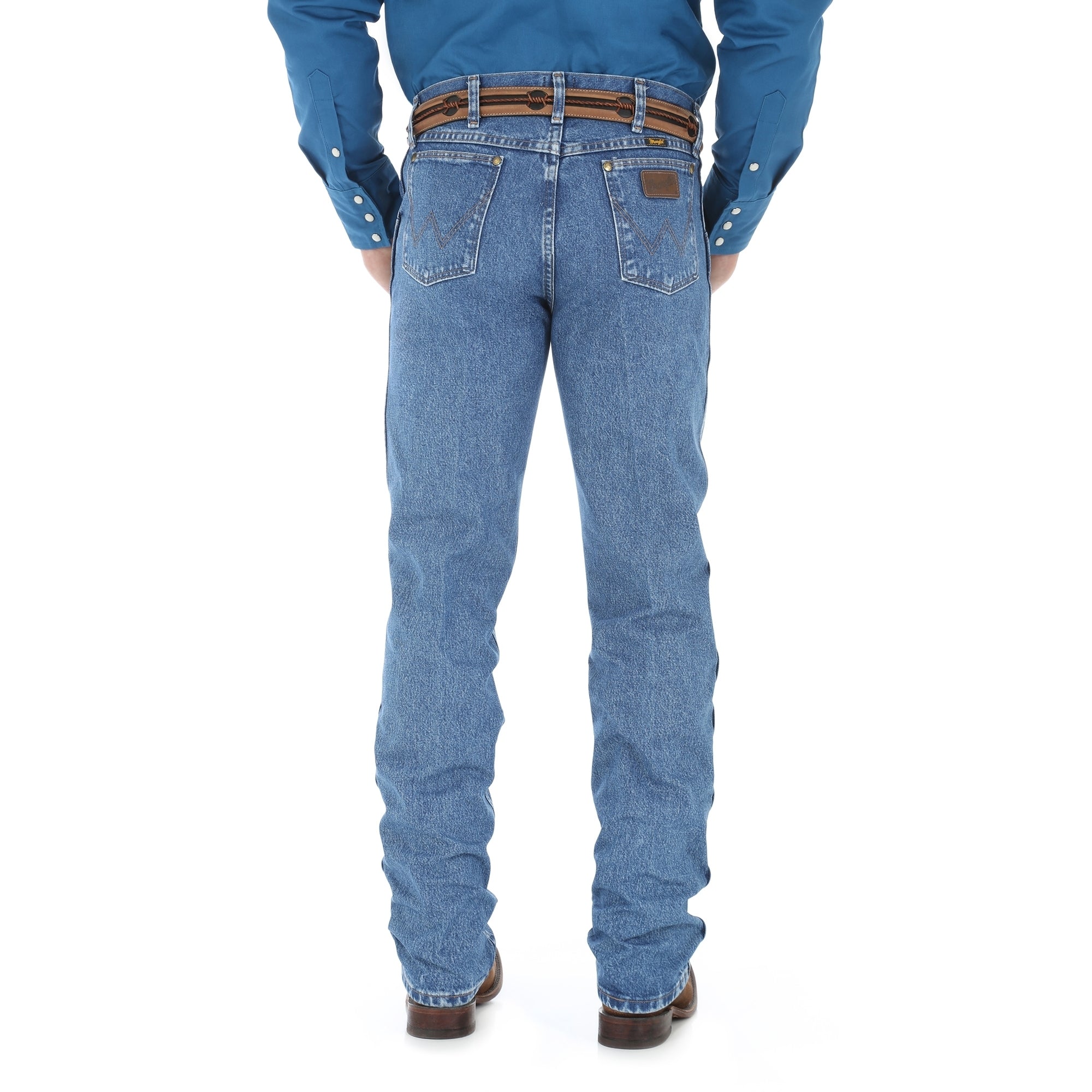 Wrangler 47MWZSW Men's Premium Performance Cowboy Cut Jeans, Stonewash, Cotton Heavyweight Denim