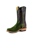 Horse Power HP9519 Men's Military Green Suede Cowboy Boots - Black Flynn Top, TK Toe