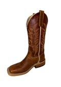 Anderson Bean 330546 Men's Cognac Twister Bull Shoulder Cowboy Boots, Orange Shaft, Wide Square Toe