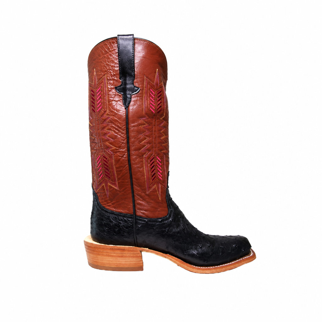 Rios of Mercedes 160913 black full quill ostrich cowboy boot