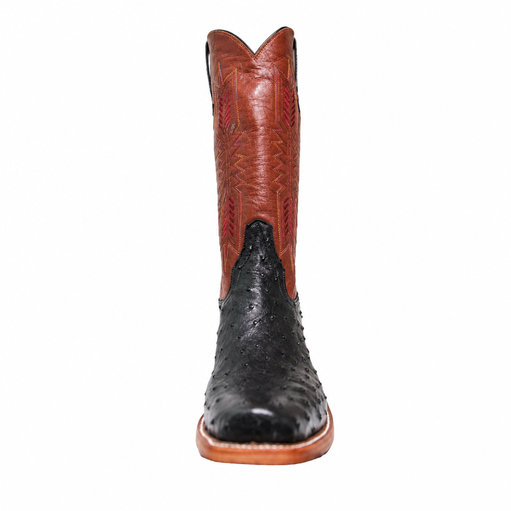 Rios of Mercedes 160913 black full quill ostrich cowboy boot