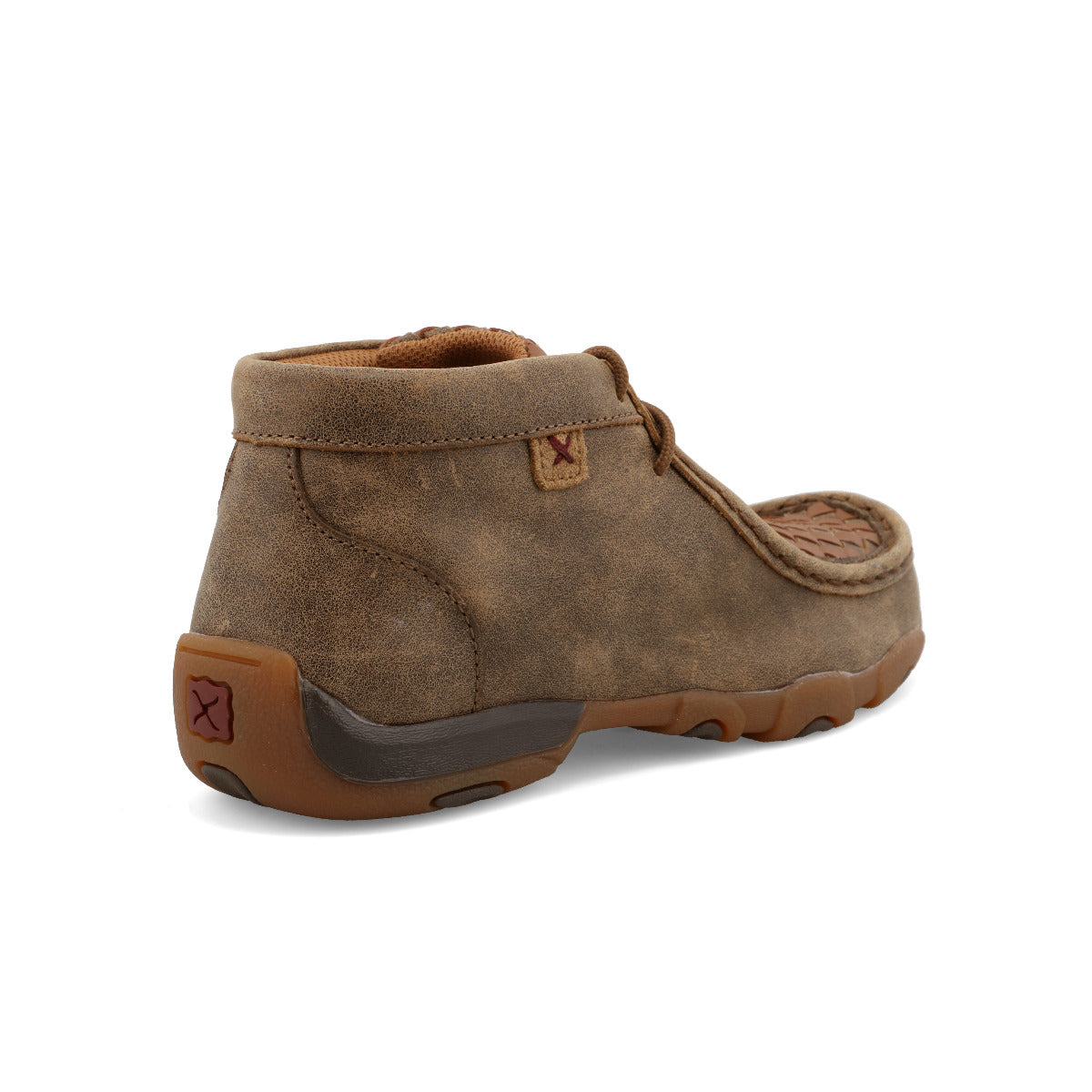 Twisted X YDM0030 Kids Basket Weave Chukka Driving Moc - Bomber & Tan, Full-Grain Leather, Moc Toe