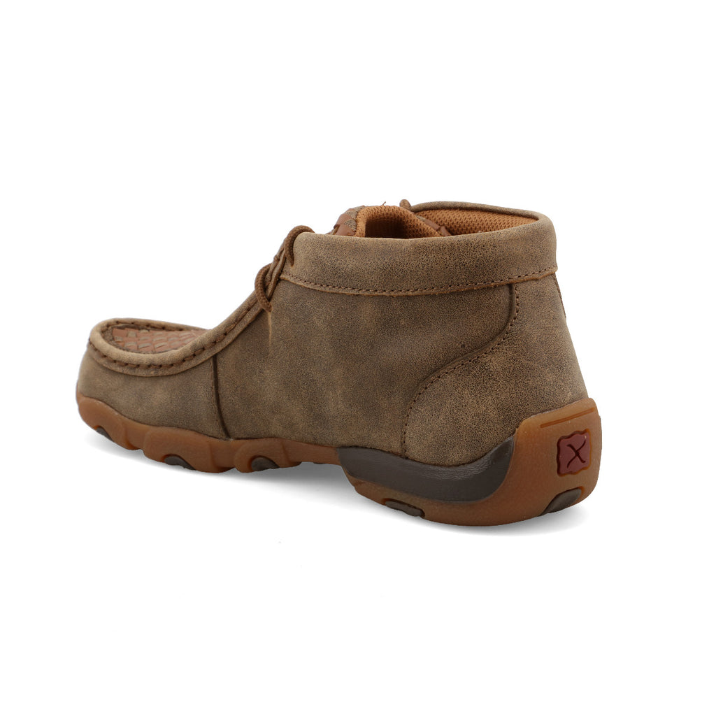 Twisted X YDM0030 Kids Basket Weave Chukka Driving Moc - Bomber & Tan, Full-Grain Leather, Moc Toe