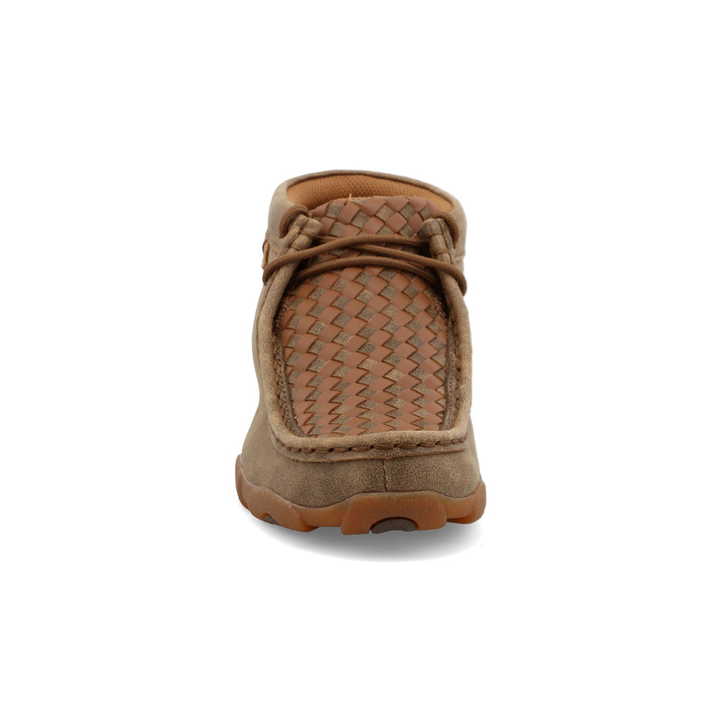 Twisted X YDM0030 Kids Basket Weave Chukka Driving Moc - Bomber & Tan, Full-Grain Leather, Moc Toe