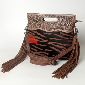 American Darling Tooled Leather Clutch Hand Bag with Fringe - ADBGS146R