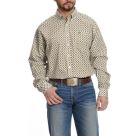 Cinch Men's Olive Gold & White Geo Print Long Sleeve Western Shirt